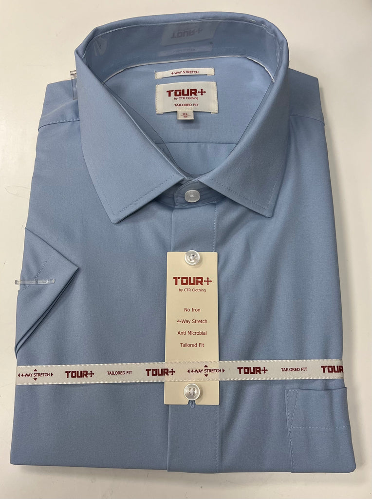 Best Seller | Classic Fit Tempo + 4-Way Stretch Shirt XXL / SS / Blue Best Seller | Classic Fit Tempo + 4-Way Stretch Shirt XXL / SS / Blue