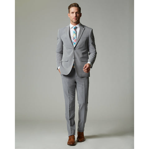 Light Grey Tempo Stretch Slim Fit 1-Pant Suit